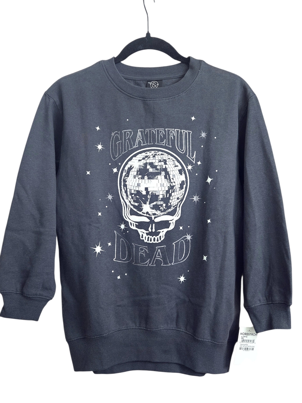 Treasure & Bond Gray & White Grateful Dead Skull Graphic Sweatshirt NWT 10/12